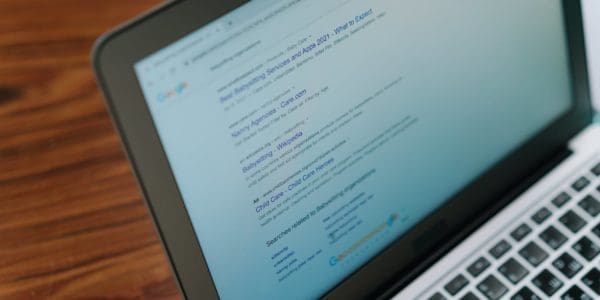 google browser on laptop